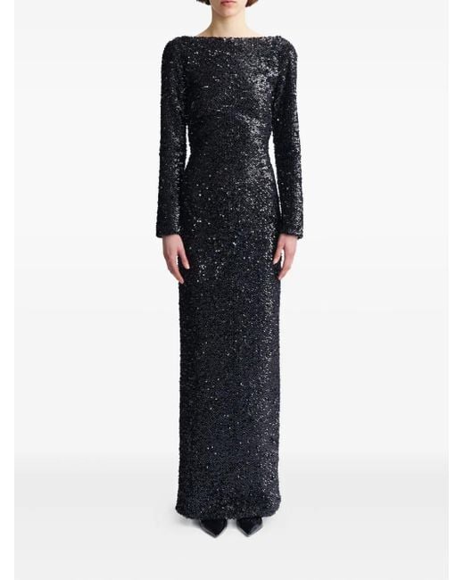 16Arlington Black Reta Sequinned Gown