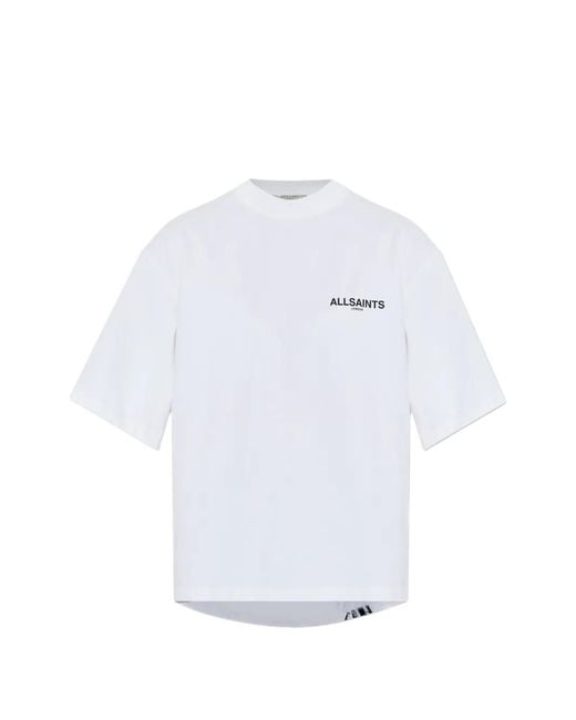 AllSaints White Swoop Amelie Graphic-Print T-Shirt