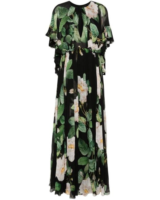 Robe longue à fleurs Giambattista Valli en coloris Green