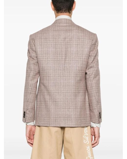 Corneliani Brown Check-Pattern Blazer for men