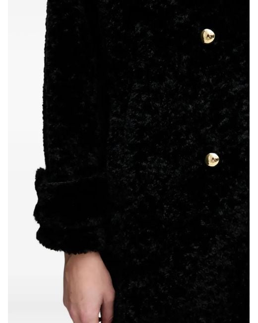 GAUDI Black Button-Fastening Textured Coat