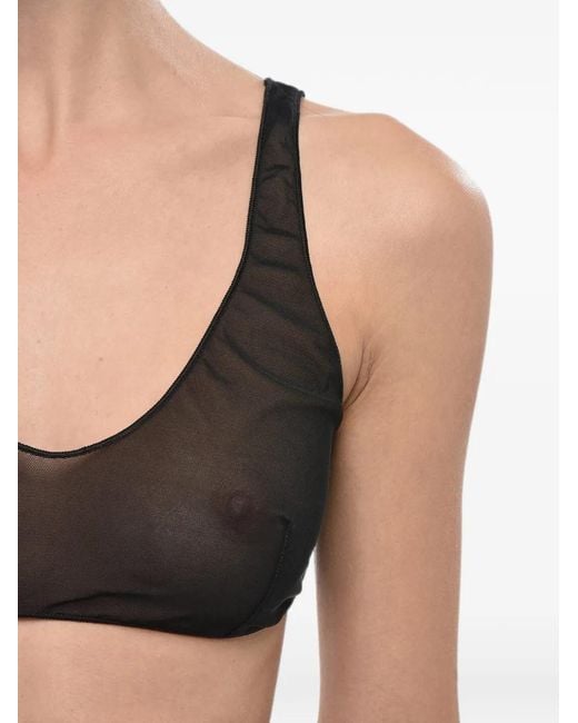 Oseree Black Mesh Pull-On Bra