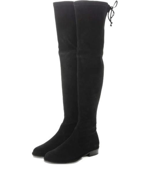 Stuart Weitzman Black Kniehohe Stiefel aus Wildleder
