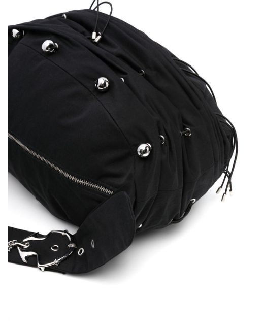 Chopova Lowena Black Scrunch Cotton Shoulder Bag