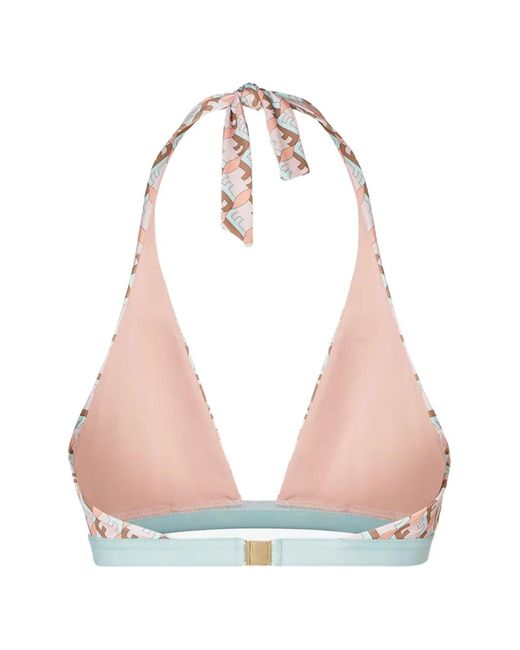Fendi White Ff Waves Triangle Bikini Top