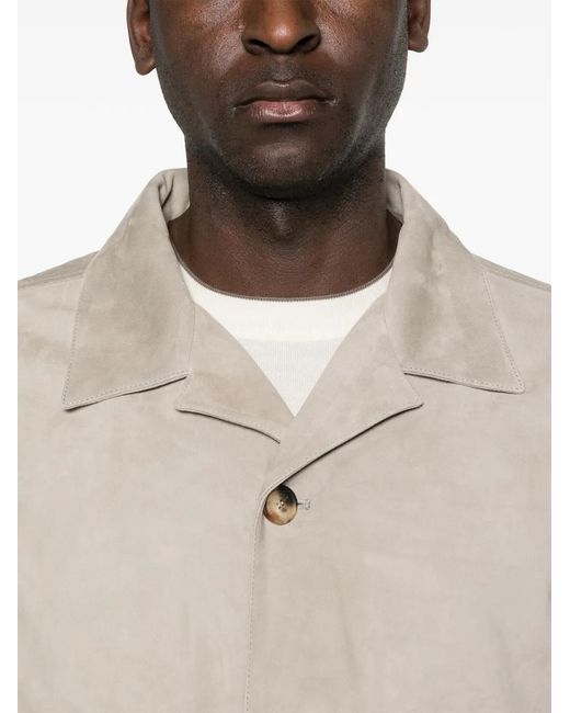 Brunello Cucinelli White Veste En Cuir À Poches Multiples for men