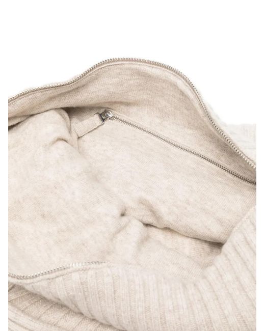 AYA MUSE White Sac Porté Épaule Zippé À Design Côtelé