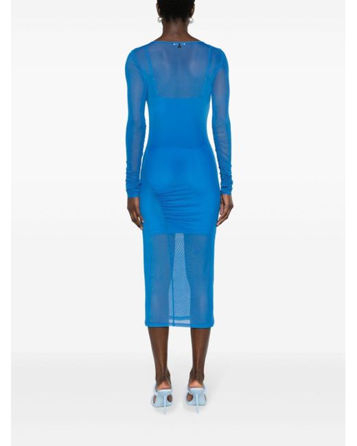 Patrizia Pepe Blue Semi-sheer Tulle Midi Dress