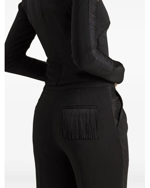 Contessa Mills Black Medusa Fringe-Detail Top