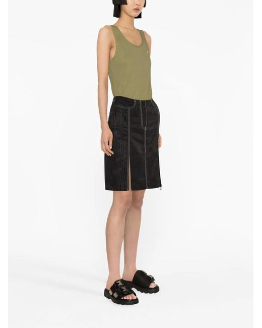 MARINE SERRE Black Crescent-Moon Pendant Skirt