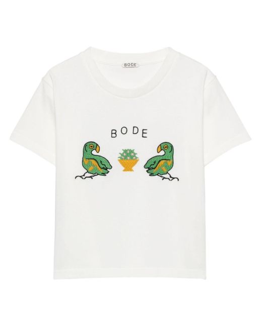 Bode Twin Parakeet Tシャツ White