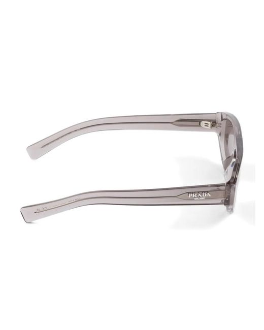 Prada Gray Rectangle-Frame Sunglasses for men