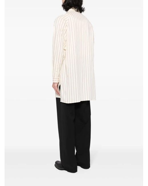 Yohji Yamamoto Gestreept Overhemd Met Print in het White voor heren