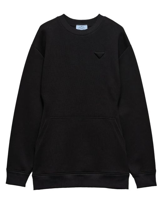 Prada Black Embossed Logo Sweatshirt