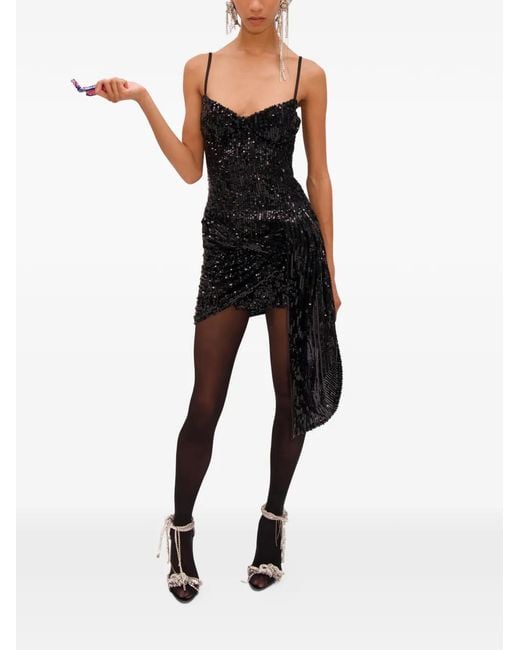 Area Black Wrapped Mini Dress