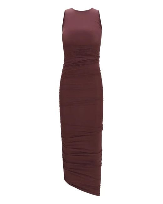 Wolford Purple Drape Sheer Midi Dress