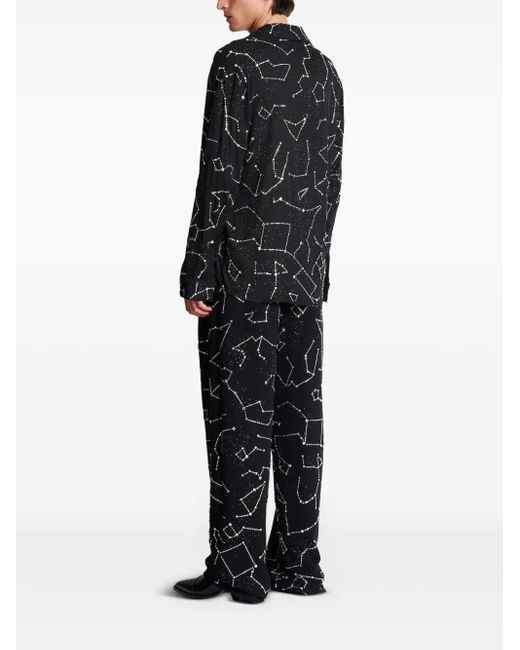 Balmain Black Constellation Embroidered Shirt for men