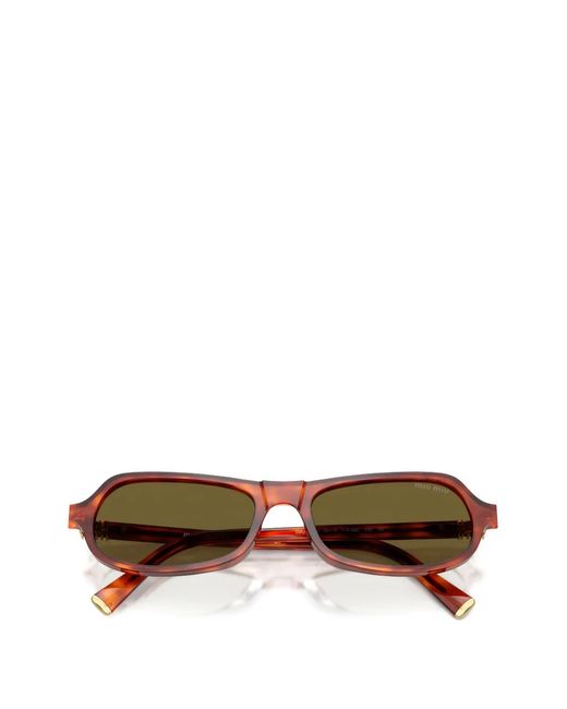 Miu Miu Green Geometric-Frame Sunglasses