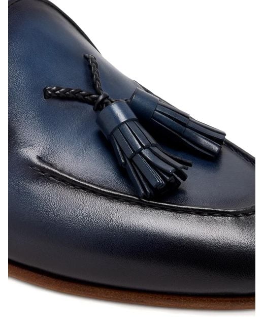 Magnanni Shoes Blue Tassel Loafers