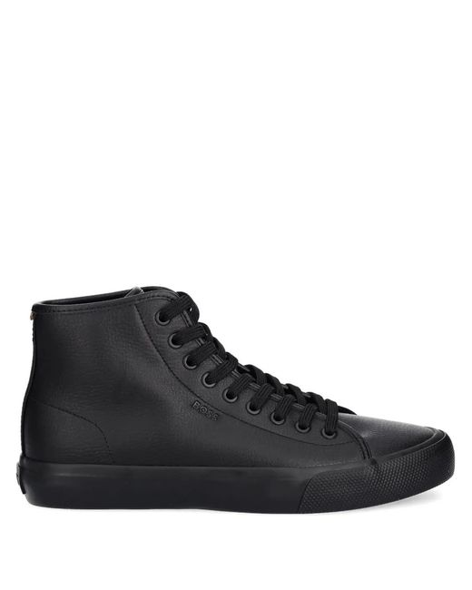 Boss Black Lace-Up Hi-Top Sneakers for men