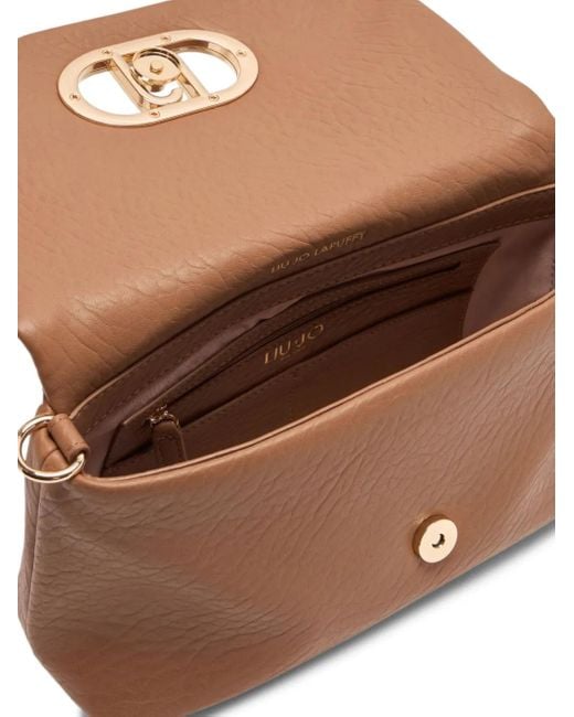 Liu Jo Brown Medium Lapuffy Logo-Plaque Chain-Strap Shoulder Bag