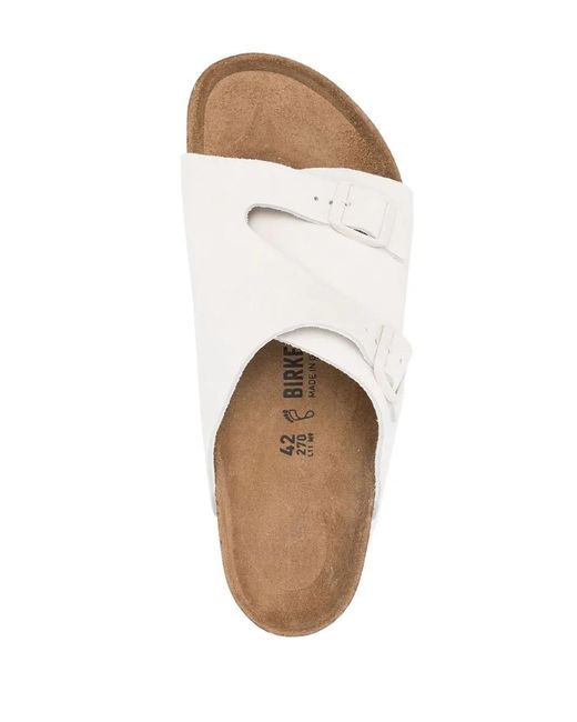 Birkenstock White Zürich Leather Sandals for men