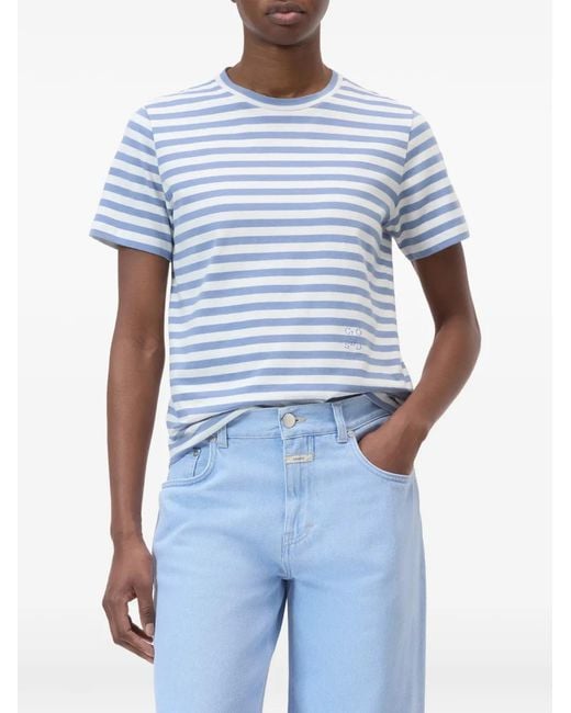 Closed Blue Striped Basic T-Shirt