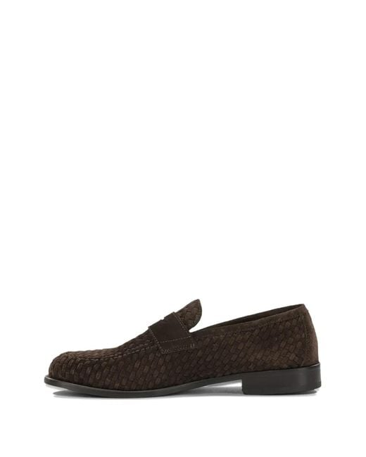 Marechiaro 1962 Brown Woven Leather Loafers for men