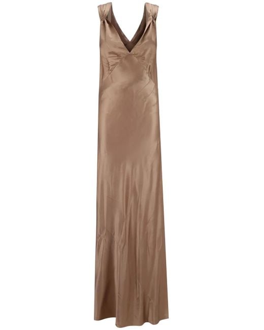 Saint Laurent Natural Skin Silk Long Dress