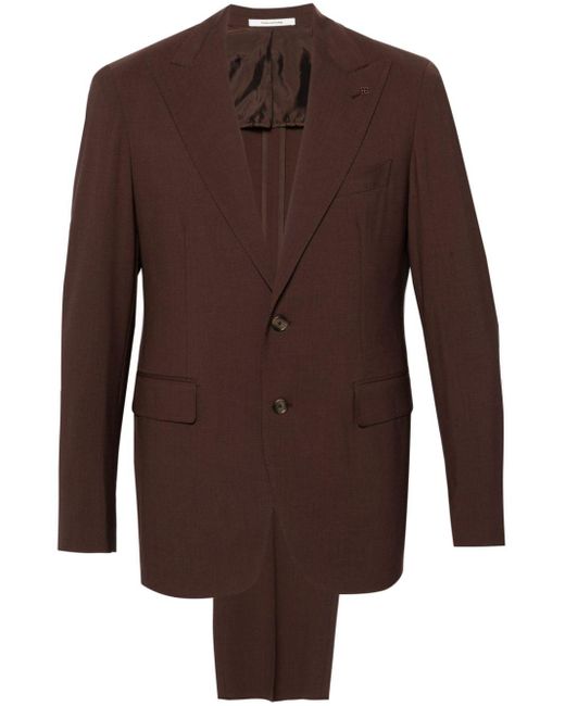 Costume à veste à simple boutonnage Tagliatore pour homme en coloris Brown