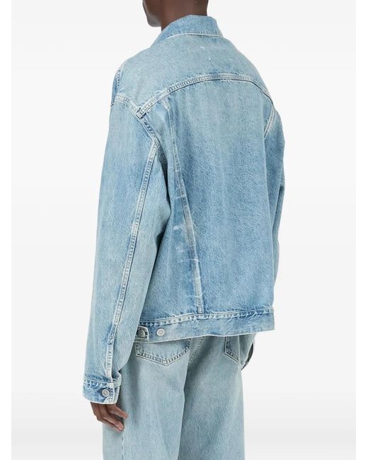 Maison Margiela Blue Tape-Detail Denim Jacket for men