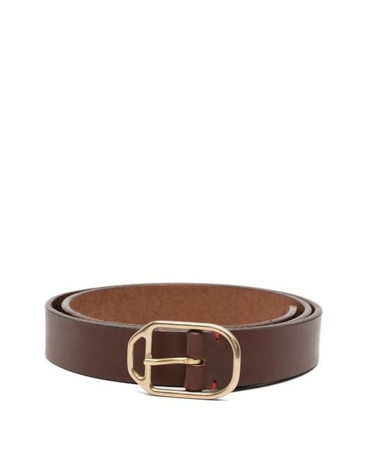 Eleventy Brown Buckle-Fastening Leather Belt for men