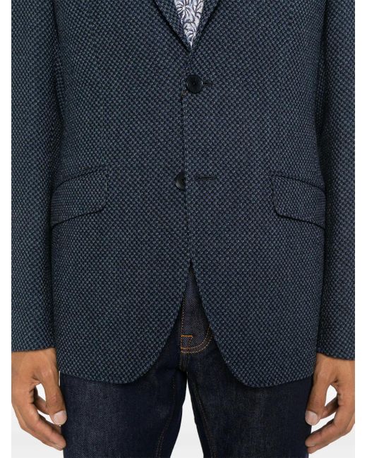 Etro Blue Single-Breasted Blazer for men