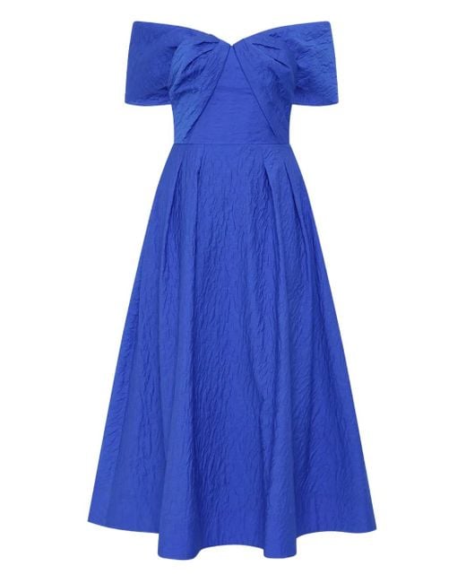 Rebecca Vallance Blue Schulterfreies Viola Midikleid