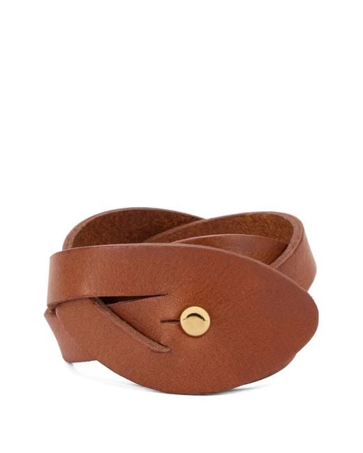 Fabiana Filippi Brown Braided Leather Bracelet