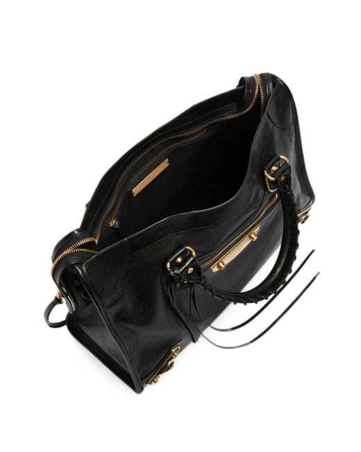 Balenciaga Black Le City Uptown Stud-Embellished Leather Tote Bag