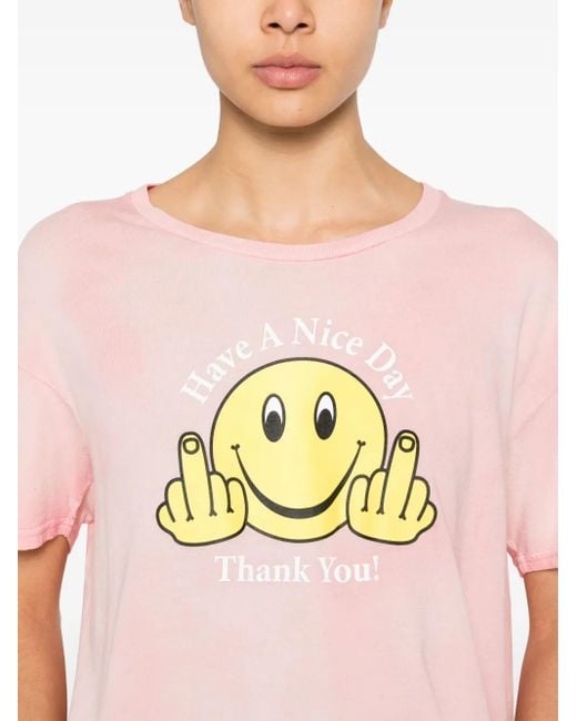 R13 Pink T-Shirt Mit Grafischem Print