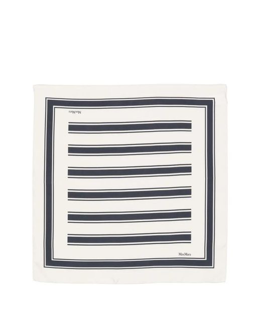 Max Mara White Striped Scarf