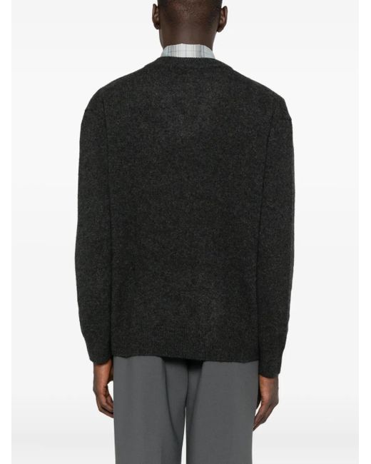 A.P.C. Black V-Neck Wool Sweater for men