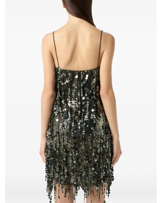 Blumarine Green Sequin-Embellished Mini Dress