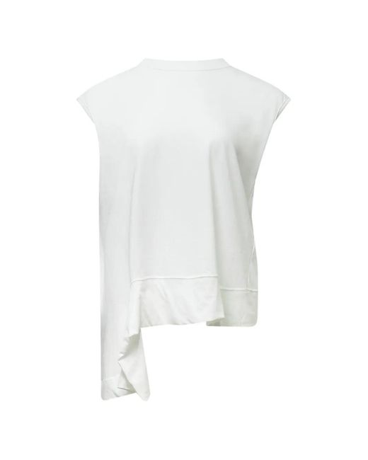 Yohji Yamamoto White Symmetric Sleeveless T-Shirt