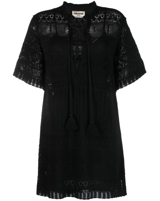 Robe courte en crochet Zadig & Voltaire en coloris Black