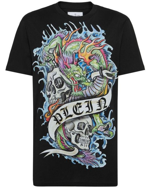 Philipp Plein T-Shirt mit grafischem Print in Black für Herren