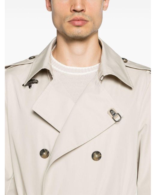 Fay Natural Double-breasted Belted Trench Coat for men