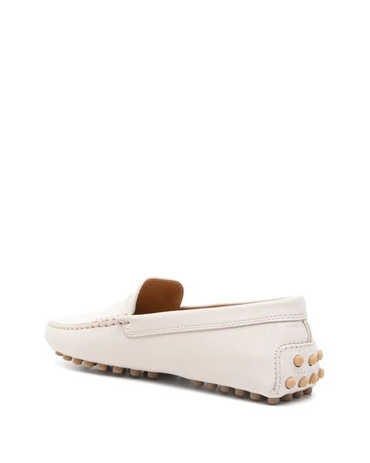 Tod's Natural Gommino Leather Loafers