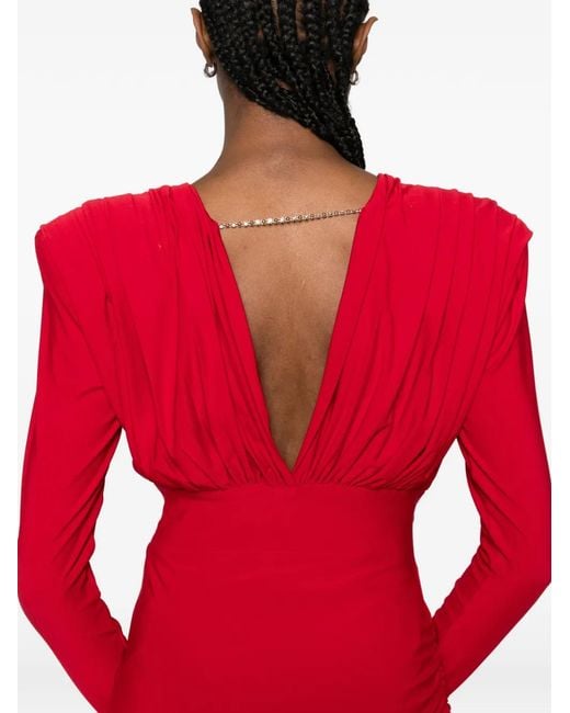 MITILIANE COUTURE Red Draped Mini Dress