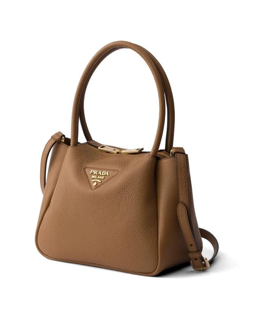Prada Brown Liaison Small Leather Handbag