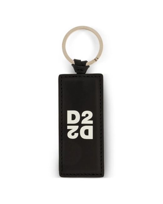 DSquared² Black Logo-Print Wallet And Keyring Set for men