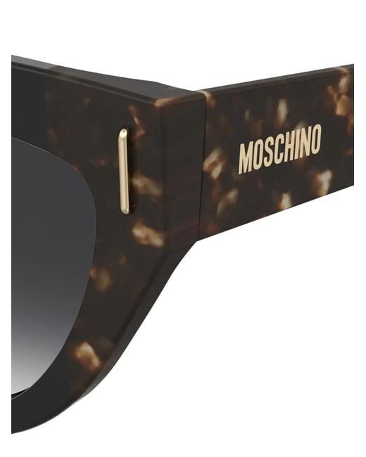 Moschino Black Tortoiseshell-Effect Cat-Eye Sunglasses