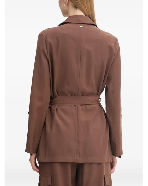 GAUDI Brown Belted Multi-Pocket Jacket